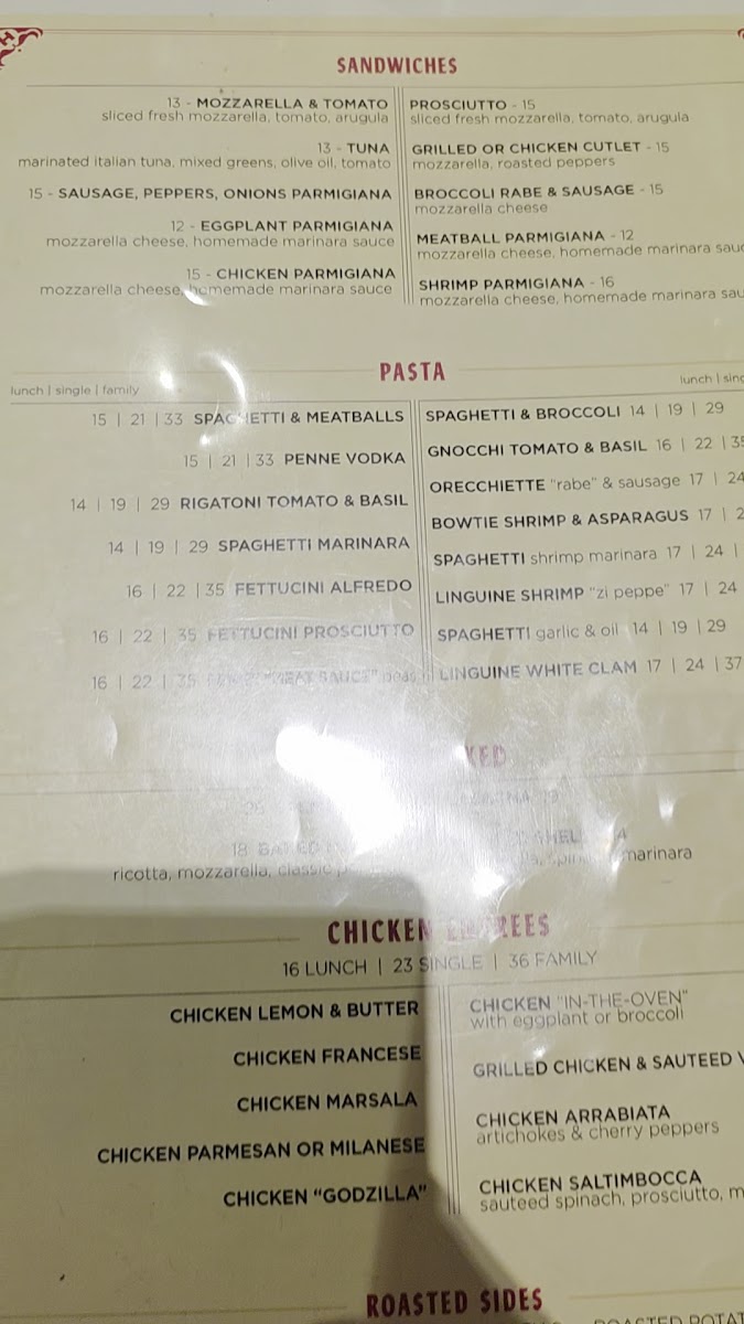 Harry's Italian Menu - Image 2